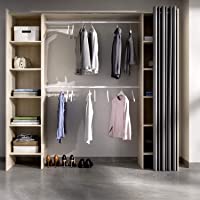 HABITMOBEL Vestidor almacenaje de Ropa Cortina con 10 baldas- Barra de Colgar- Medidas: Alto: 203 cm x Ancho: 180 cm…